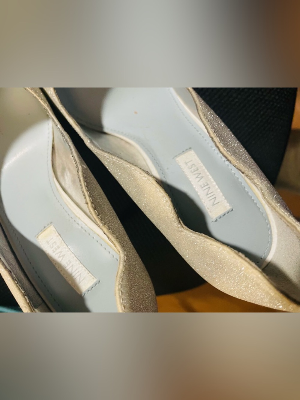 Nine West Sparkle Cream Pointed-Toe Pumps - Picture 3 of 7